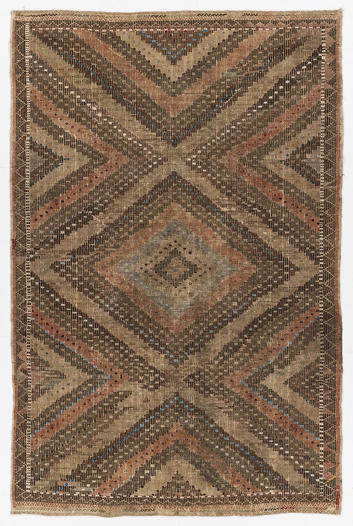 Earth-Tone Diamond Flatweave